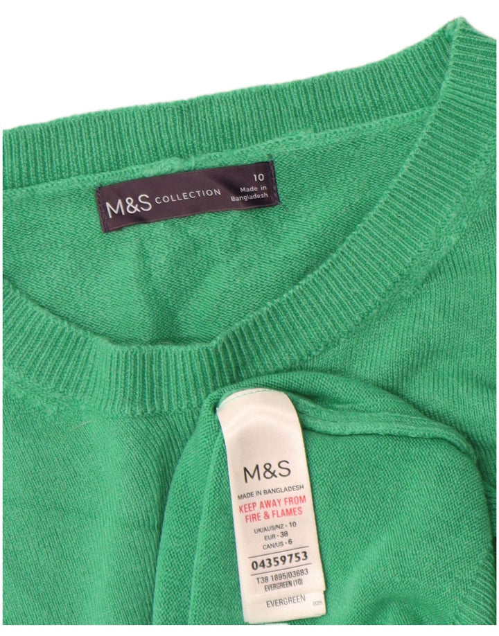 Marks & Spencer Womens Crew Neck Jumper Sweater UK 10 Small Turquoise