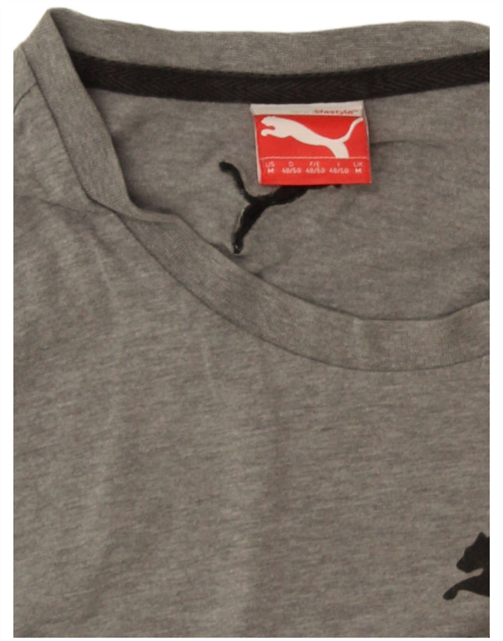 Puma Mens Graphic T-Shirt Top Medium Grey Flecked