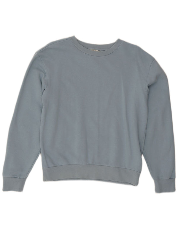 Marks & Spencer Womens Oversized Sweatshirt Jumper UK 6 XS Blue Cotton