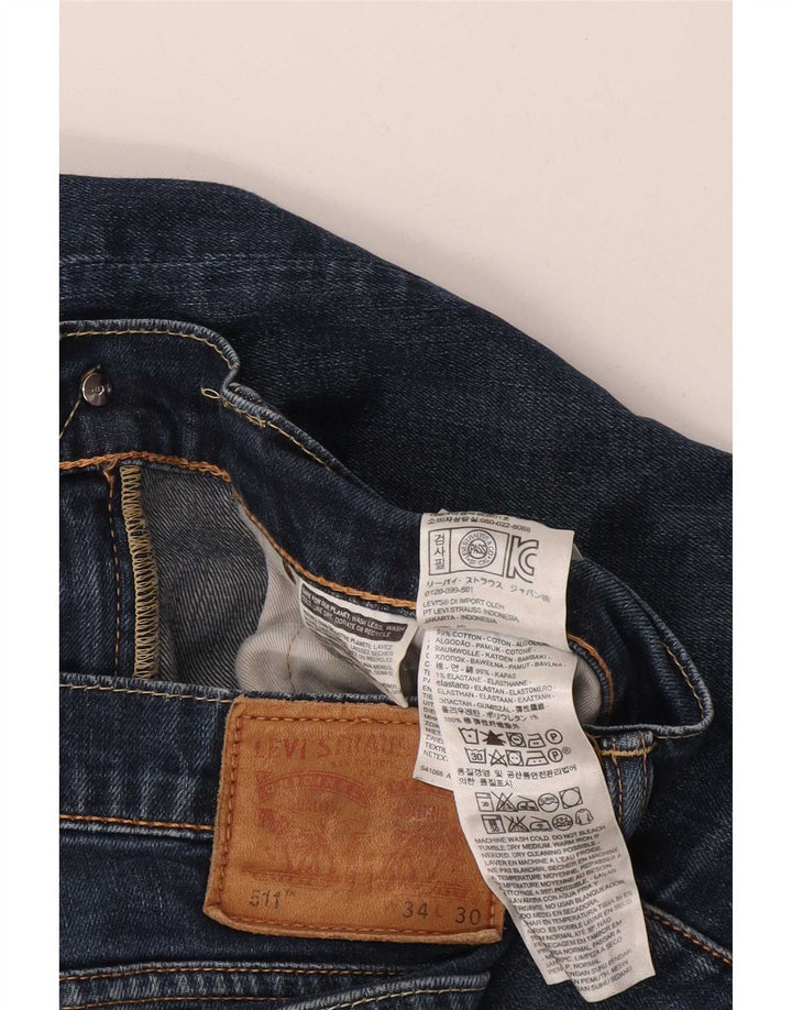 Levi's Mens 511 Slim Jeans W34 L30 Navy Blue Cotton
