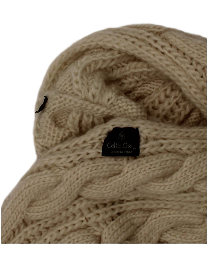 Celtic Ore Womens Knit Snood Scarf One Size Off White Polyester Winter