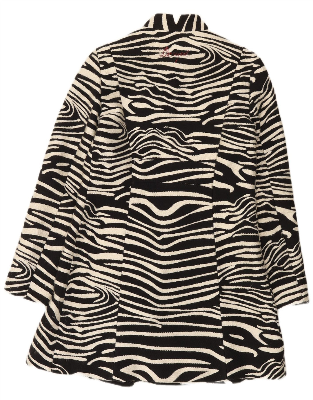 Desigual Dame Overfrakke EU 42 Stort sort dyreprint