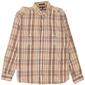 GANT Mens Fitted Military Shirt XL Beige Check Cotton