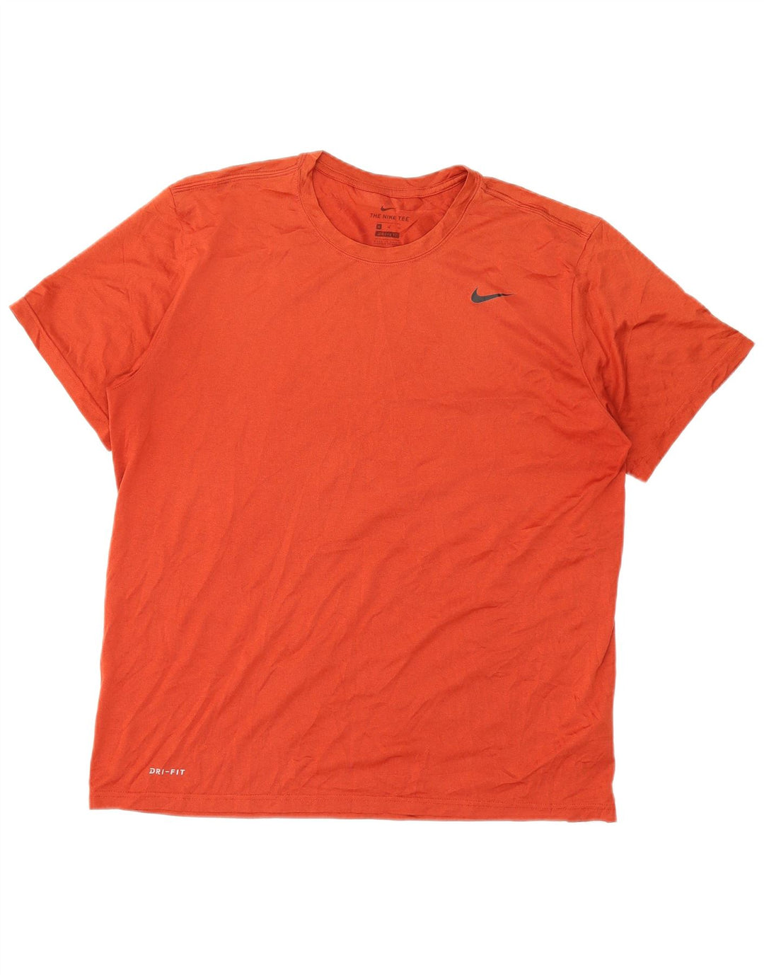 NIKE Mens Dri Fit T-Shirt Top XL Orange Polyester