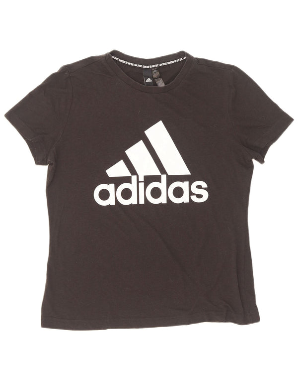 T-shirt grafica Adidas da donna Top UK 16/18 grande nera