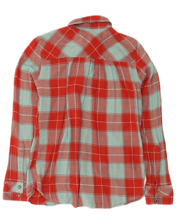 Hurley Womens Flannel Shirt UK 14 Medium Red Plaid Cotton