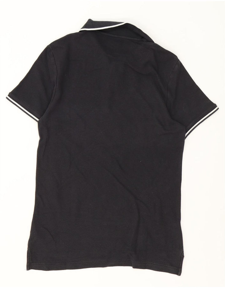 Nike Mens Polo Shirt Medium Black Striped Cotton