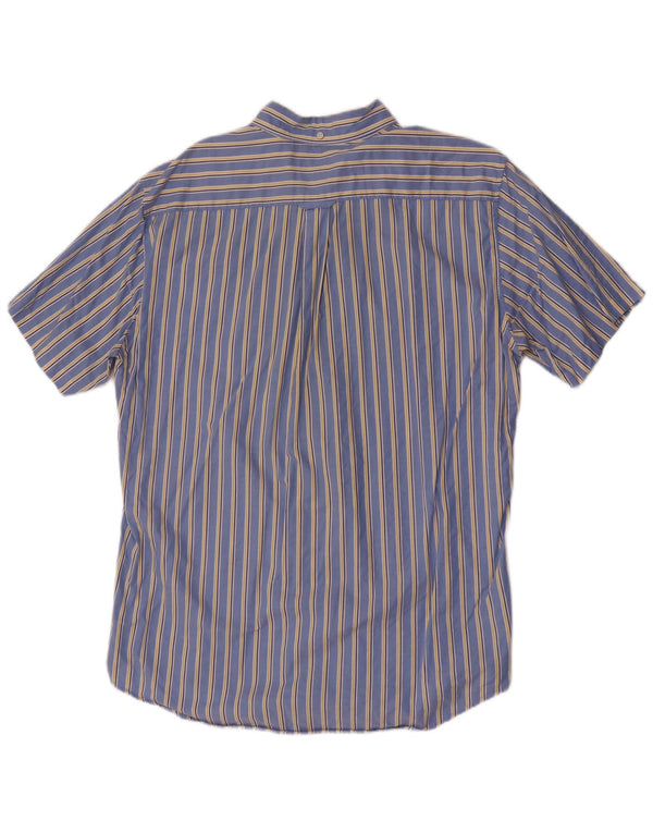 Gant Mens Short Sleeve Regular Fit Shirt Large Blue Striped Cotton