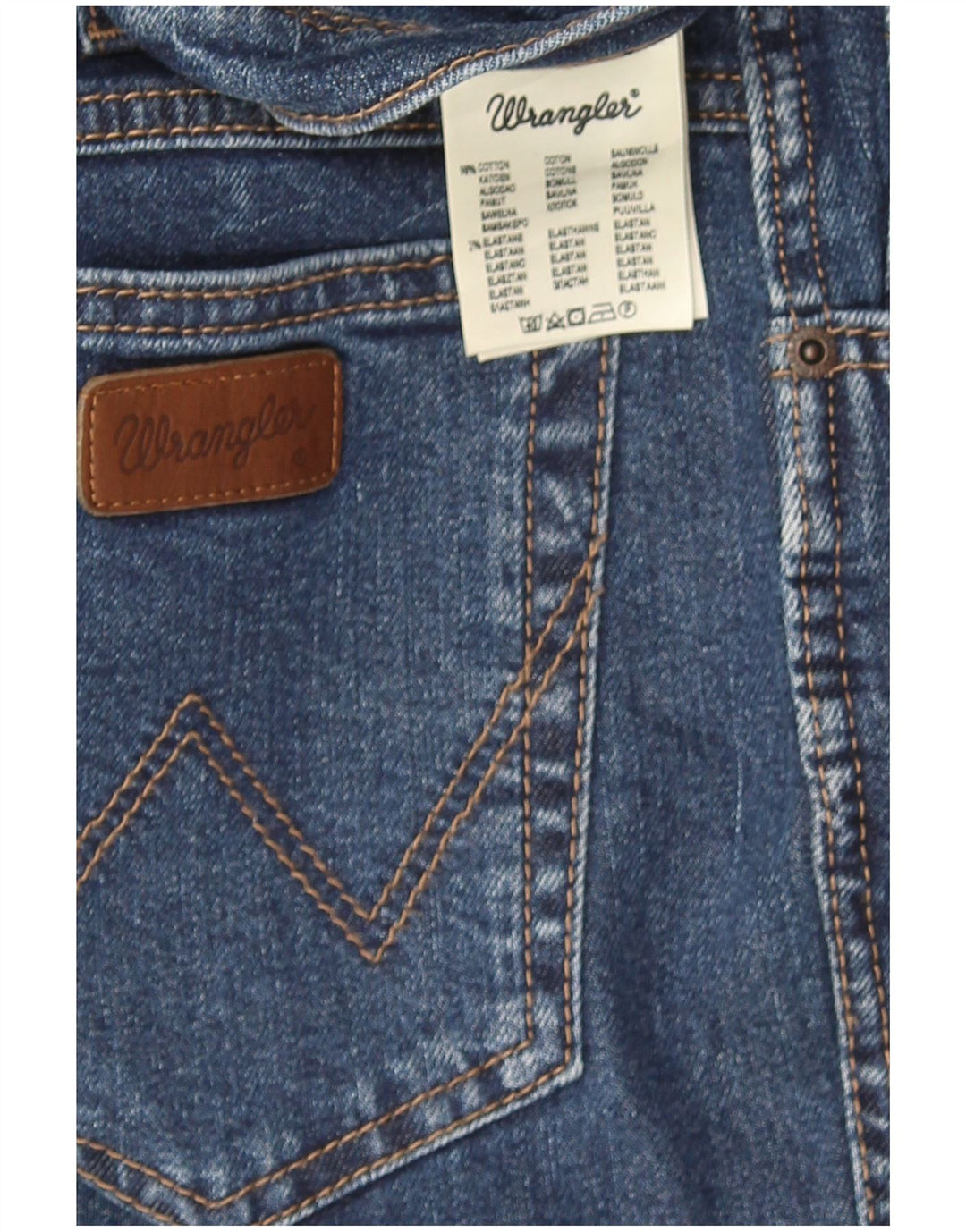 Wrangler Mens Regular Fit Straight Jeans W36 L30 Blue Cotton