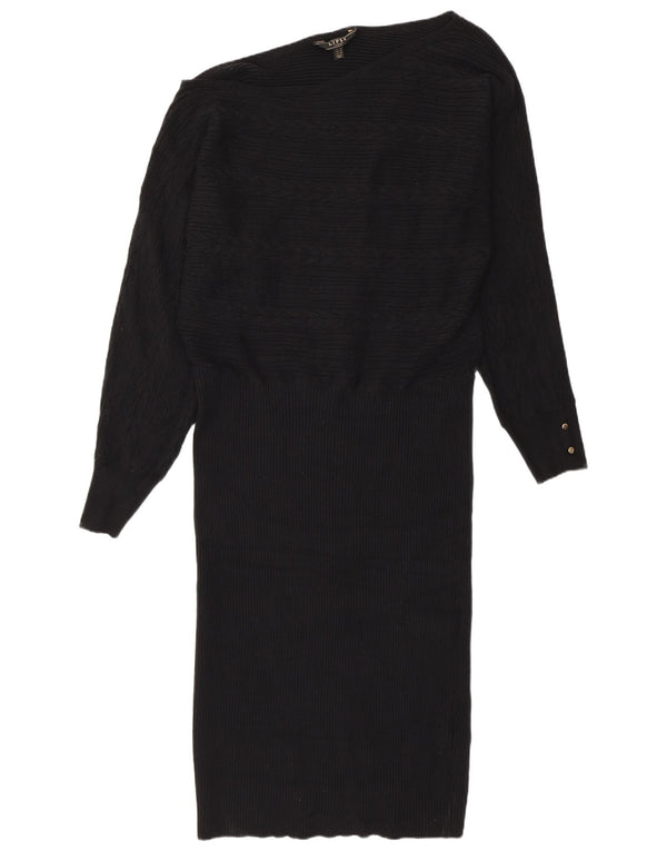 Lipsy Womens Knit One Shoulder Dress UK 18 XL Sort Viscose