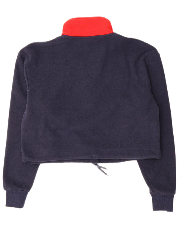 Ellesse Jersey corto de forro polar con cremallera y cuello para mujer UK 4 XS Azul marino Colorblock