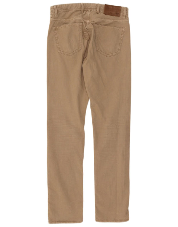 Massimo Dutti Mens Slim Fit Casual Trousers EU 38 Small W30 L32 Beige