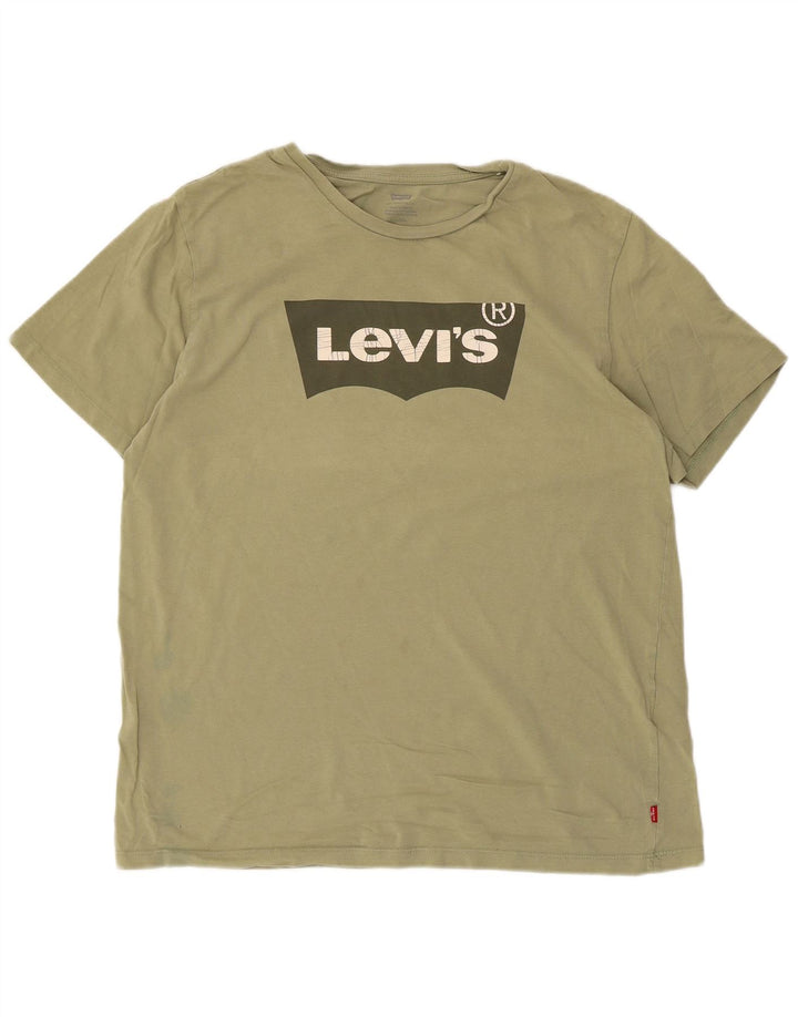 Levi's Mens Graphic T-Shirt Top Large Khaki Cotton