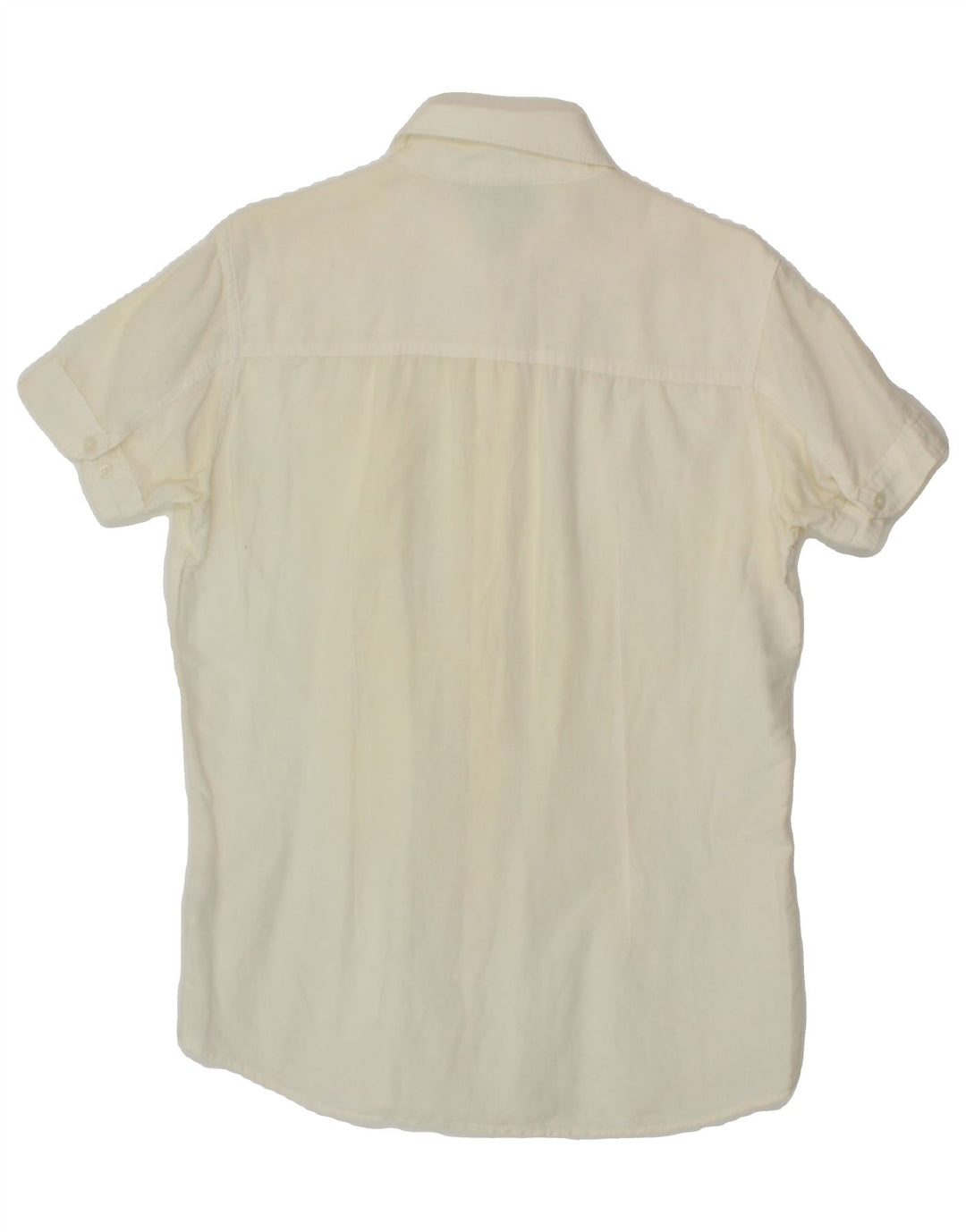 LEE Mens Short Sleeve Shirt Medium Off White Vintage Lee and Second-Hand Lee from Messina Hembry 