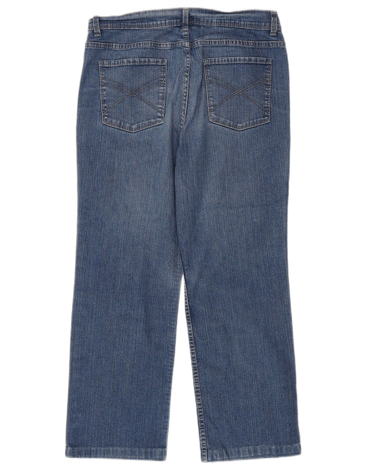 Marks & Spencer Womens Short Straight Jeans UK 12 Medium W30 L25 Blue