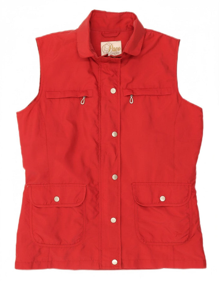 PACO Womens Utility Gilet UK 10 Small Red Polyester Classic