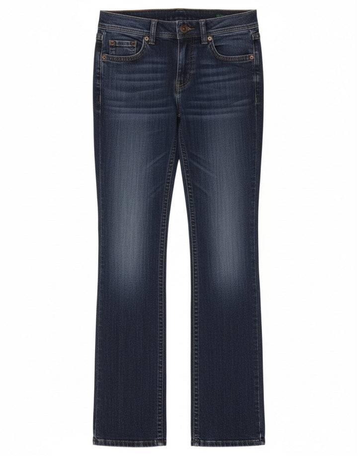 Benetton Womens Bootcut Jeans W26 L34 Blue Cotton