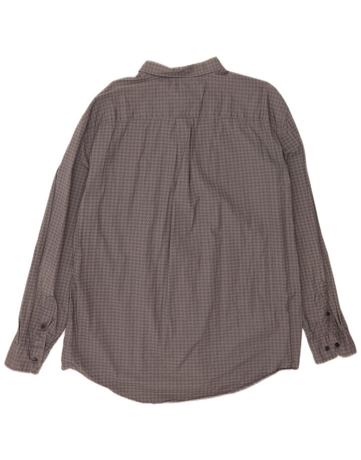 Tommy Hilfiger Mens Custom Fit Shirt 2XL Grey Houndstooth Cotton