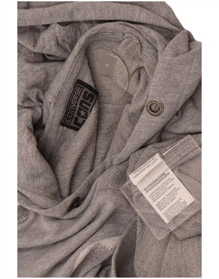 Converse Mens Graphic Hoodie Jumper Small Grey Cotton