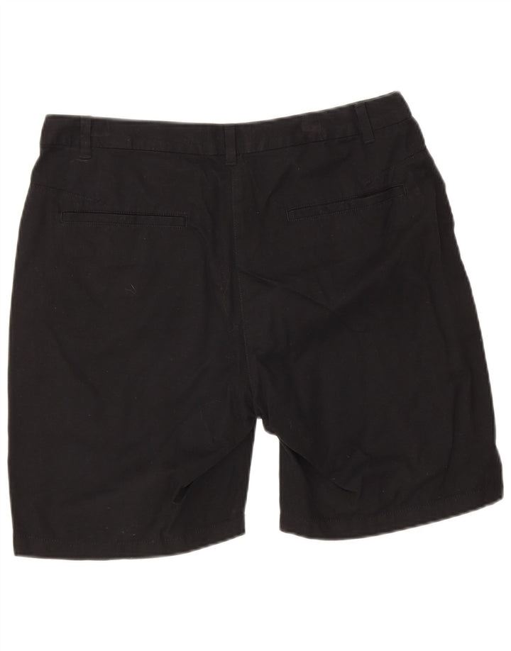 Marks & Spencer Womens Chino Shorts UK 12 Medium W30 Black Cotton
