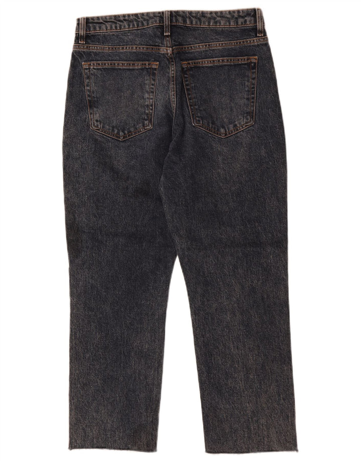 Topshop Womens Cropped Jeans W30 L25 Black Cotton