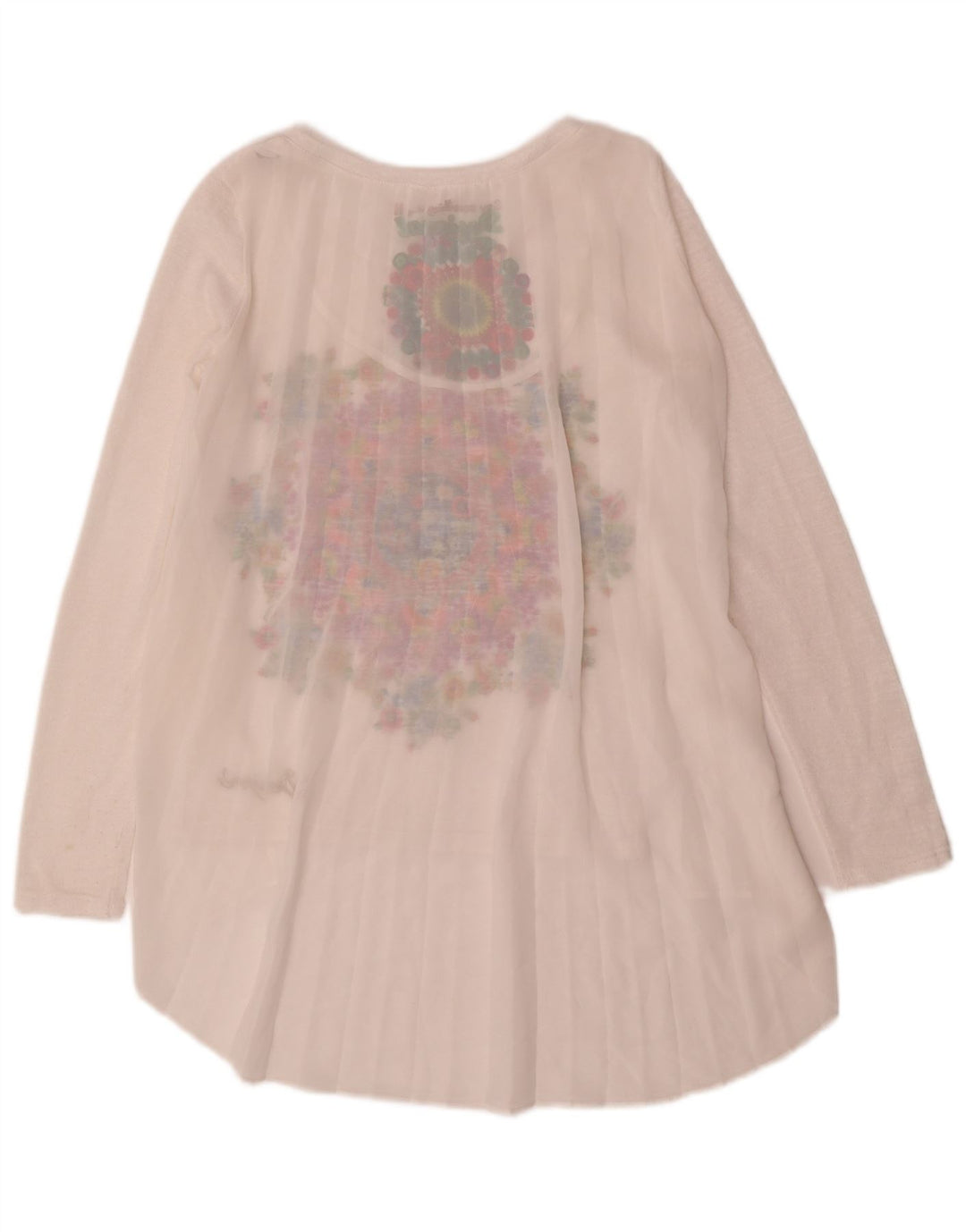 Desigual Dame Grafisk Tunika Top UK 10 Small White Floral