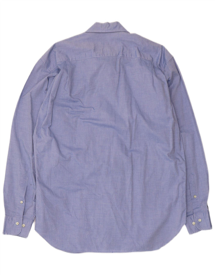 Trussardi Jeans Mens Shirt Size 40 15 1/2 Medium Blue Cotton