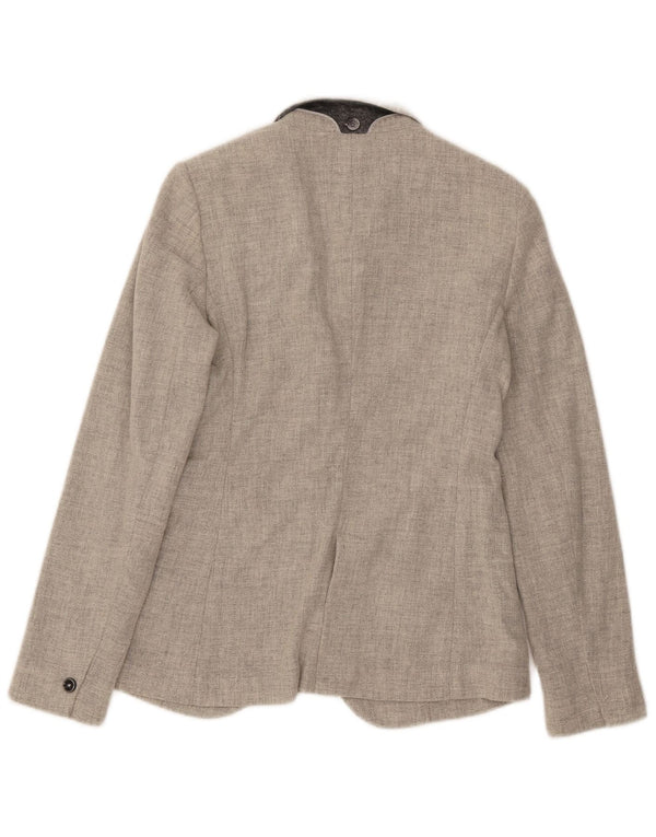Massimo Dutti Veste Blazer 1 Bouton Femme EU 38 Petite Laine Grise