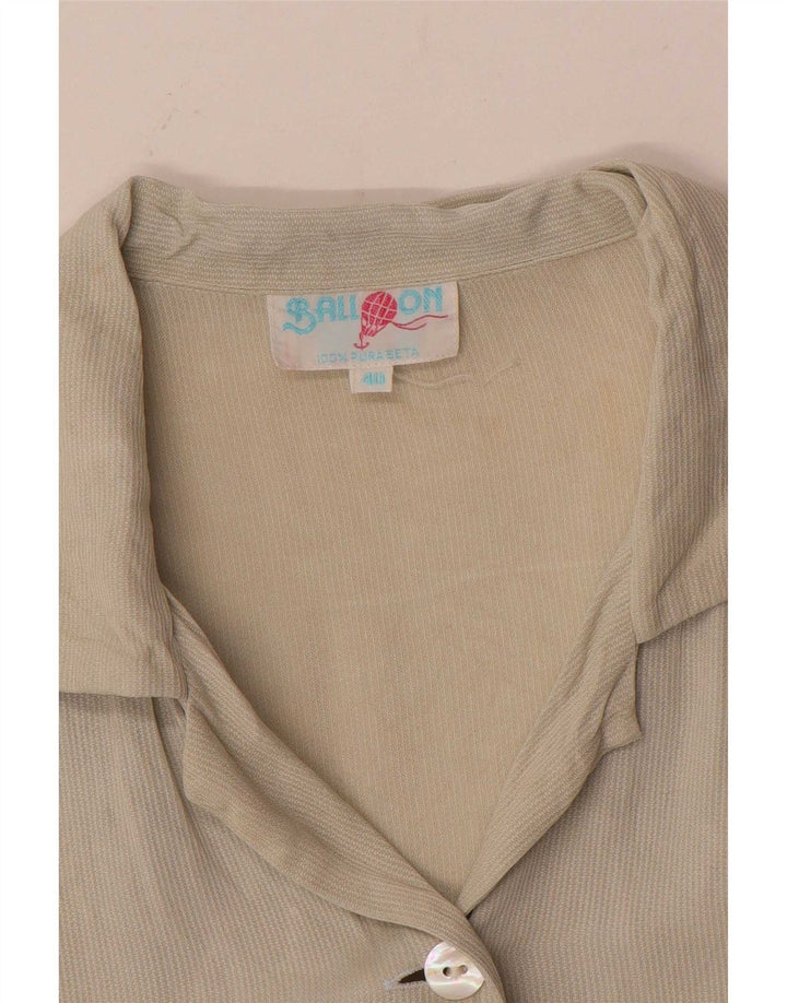 Balloon Womens Short Sleeve Shirt EU 40 Medium Beige Silk