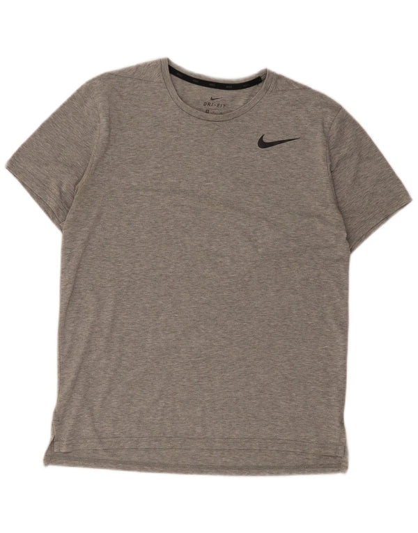 Nike Herre Dri Fit T-shirt Top Medium Grey Flecked Polyester