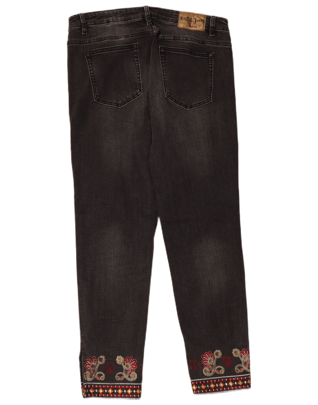 Desigual Womens Straight Jeans W32 L28 Grey Floral