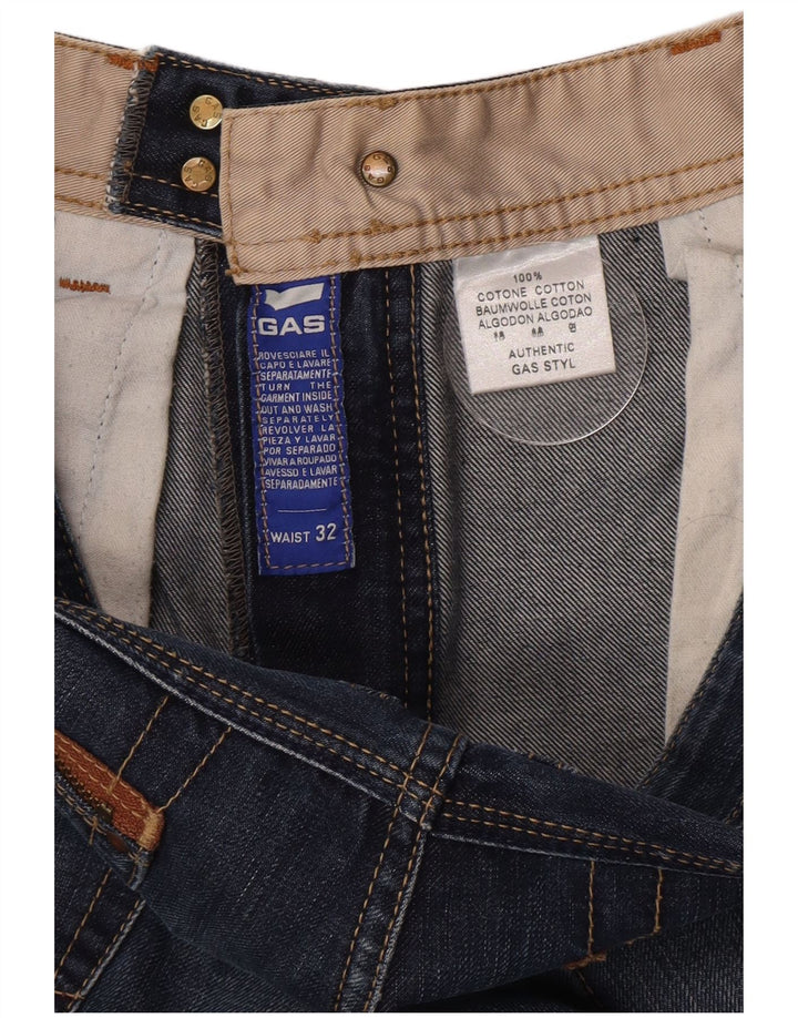 Gas Mens Straight Jeans W32 L31 Blue Cotton