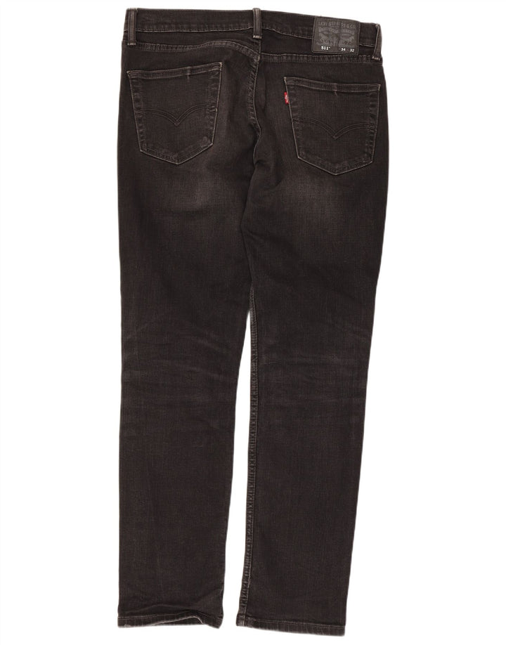 Levi's Mens 511 Slim Jeans W34 L32 Black Cotton