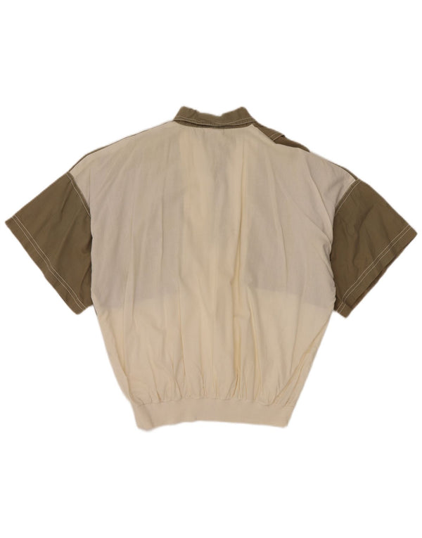 New Fast Mens Short Sleeve Pullover Shirt EU 48/50 Medium Khaki Colourblock