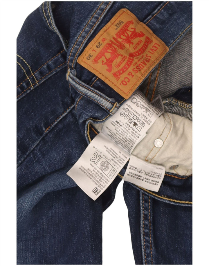 Levi's Womens 502 Tapered Jeans W29 L30 Blue Cotton