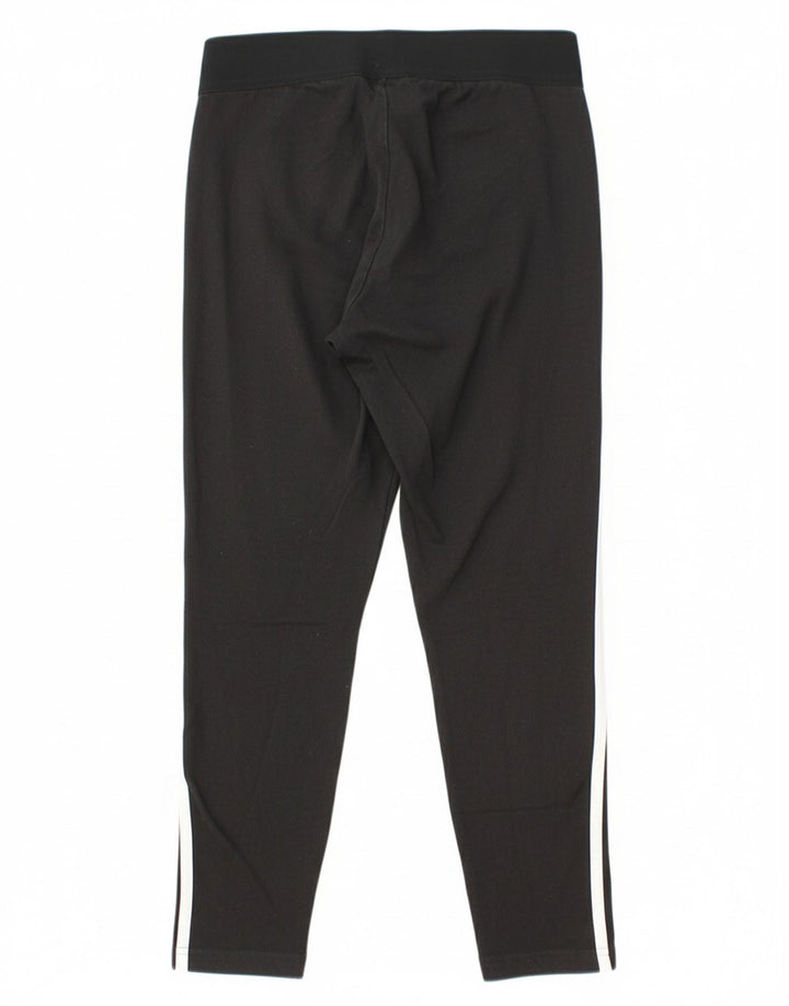 ADIDAS Womens Leggings UK 12/14 Medium  Black Cotton