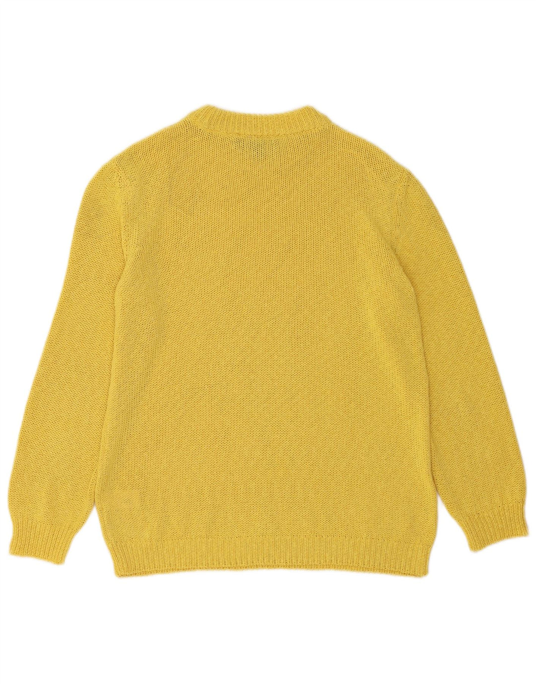 Zara Γυναικείο πουλόβερ με λαιμόκοψη UK 14 Medium Yellow Polyester