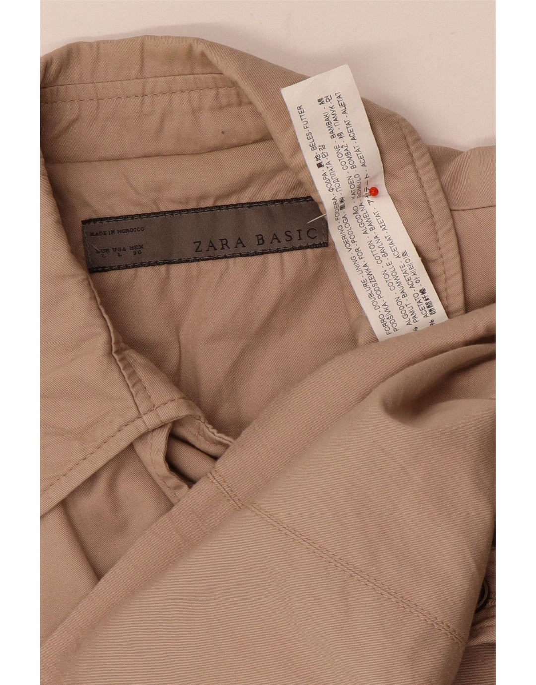 Zara Womens Trench Coat UK 16 Large Beige Cotton