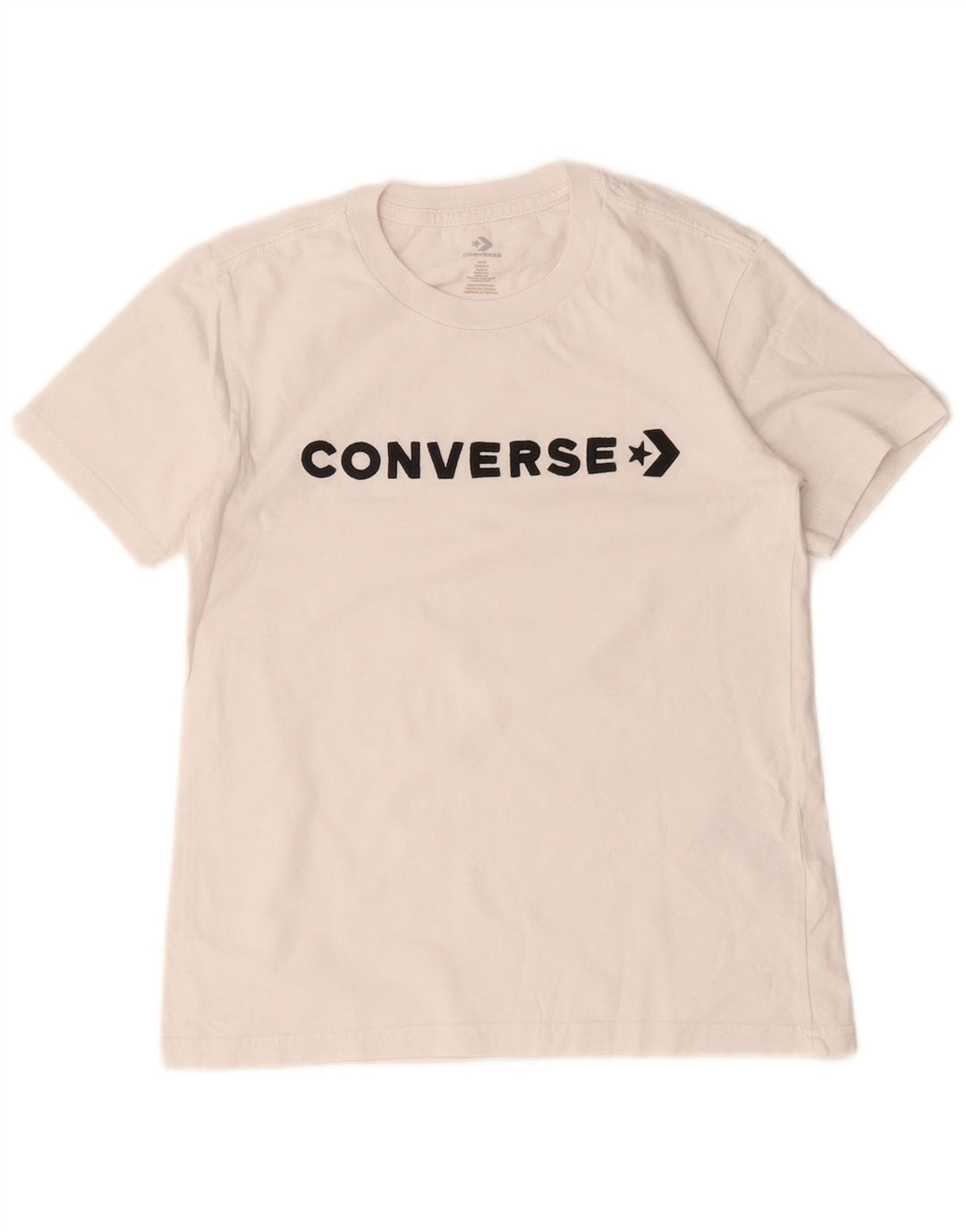 Converse Womens Graphic T-Shirt Top UK 10 Small White Cotton