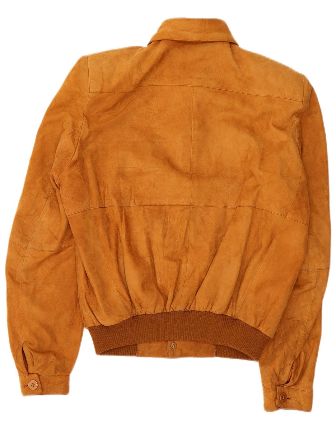 Vintage Mens Suede Bomber Jacket IT 46 Small Beige Leather