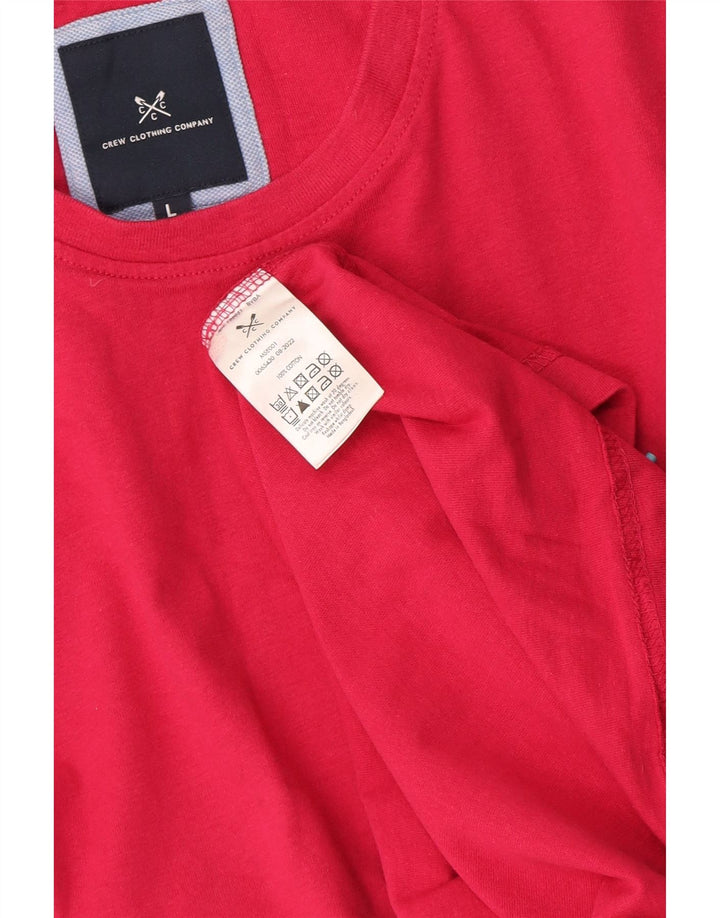 Crew Clothing Mens T-Shirt Top Large Red Cotton