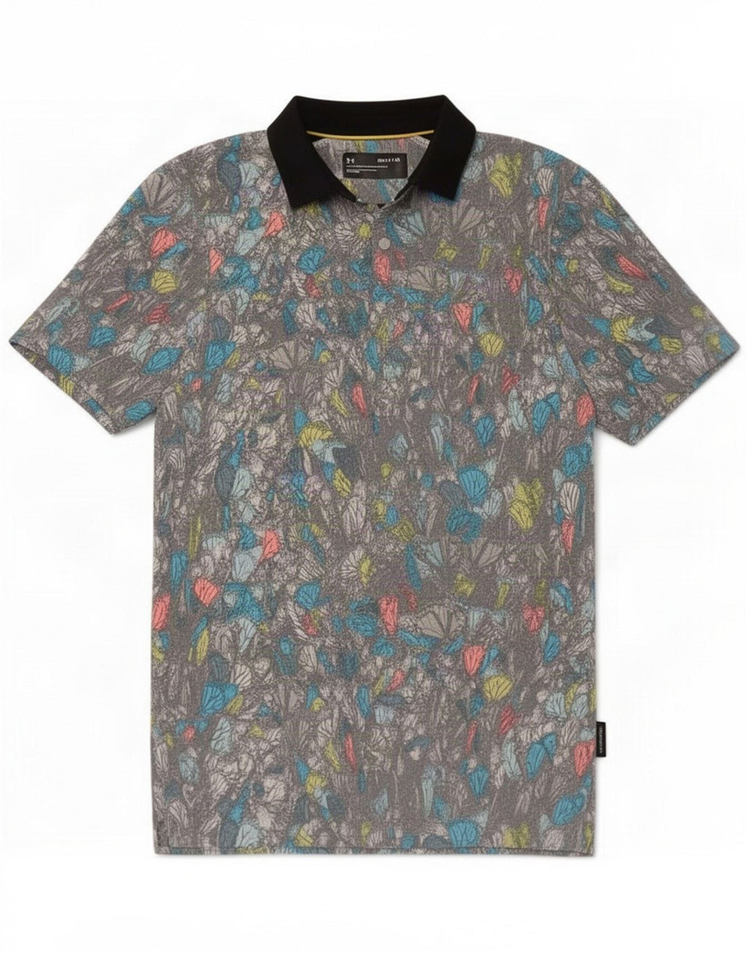 Polo da rugby da uomo con motivo astratto Under Armour piccolo poliestere grigio