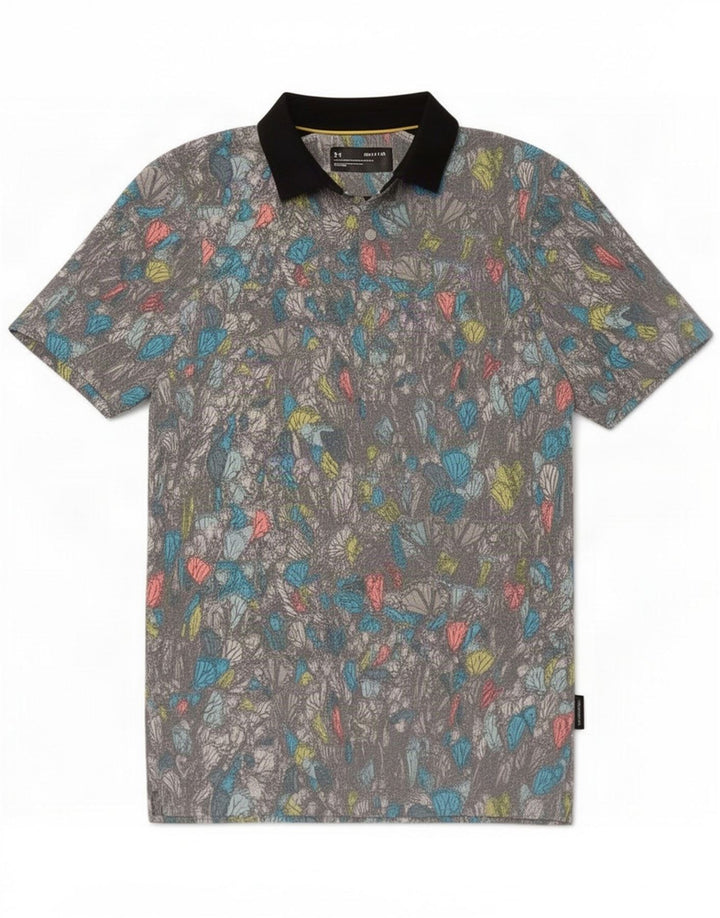 Polo da rugby da uomo con motivo astratto Under Armour piccolo poliestere grigio