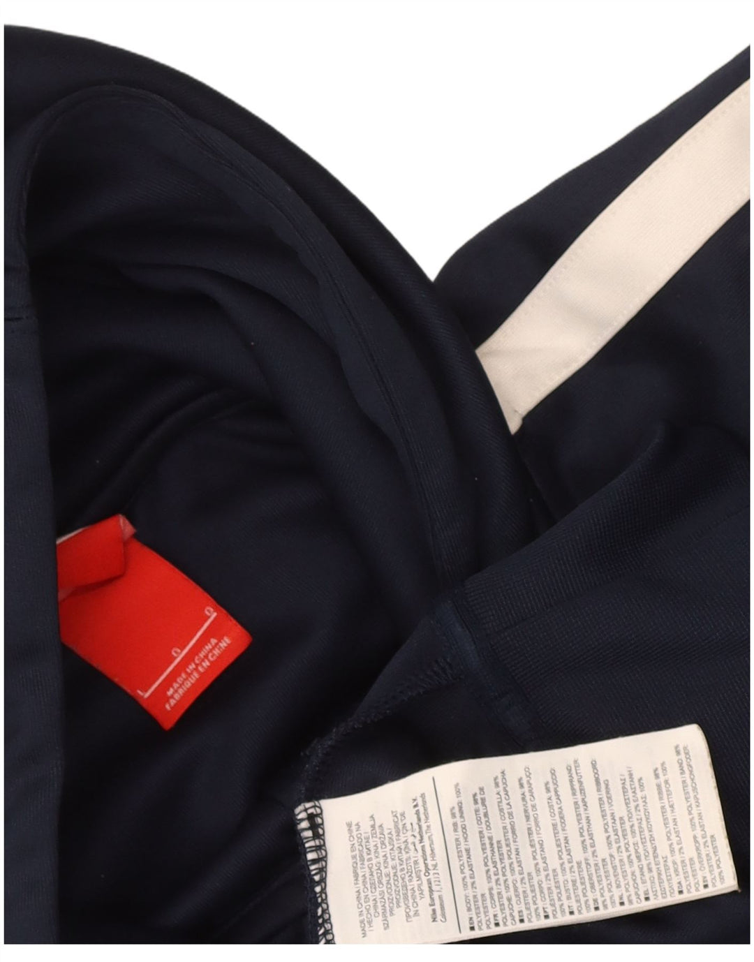 Nike Hættetrøje med lynlås til mænd Large Navy Blue Colourblock Polyester