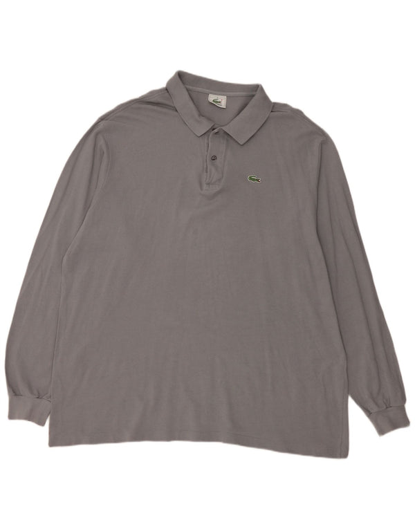 Lacoste Mens Long Sleeve Polo Shirt Size 8 3XL Grey Cotton