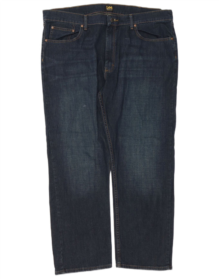 Lee Mens Regular Fit Straight Jeans W42 L29 Navy Blue Cotton