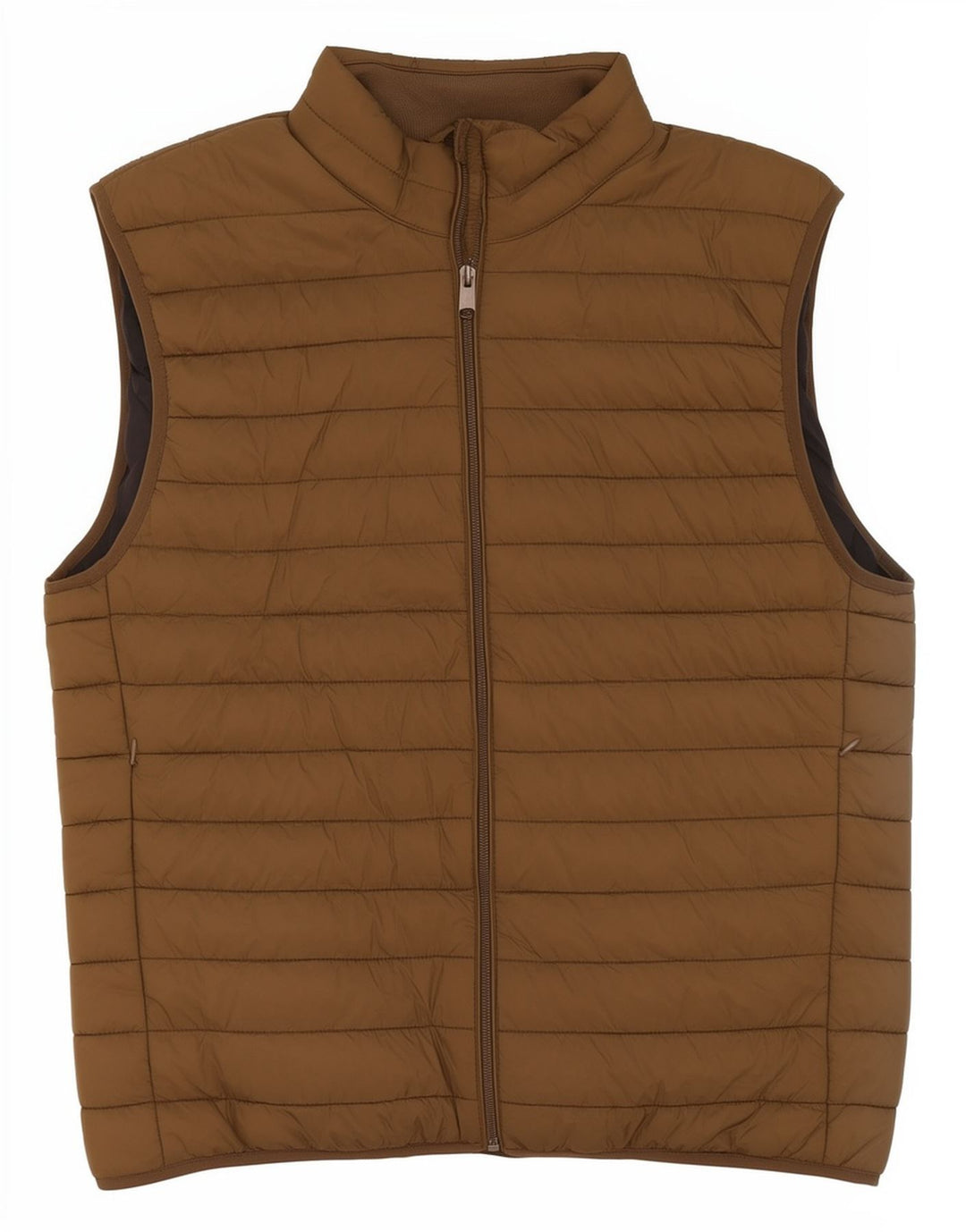 Zara Mens Padded Gilet UK 40 Large Khaki Polyester