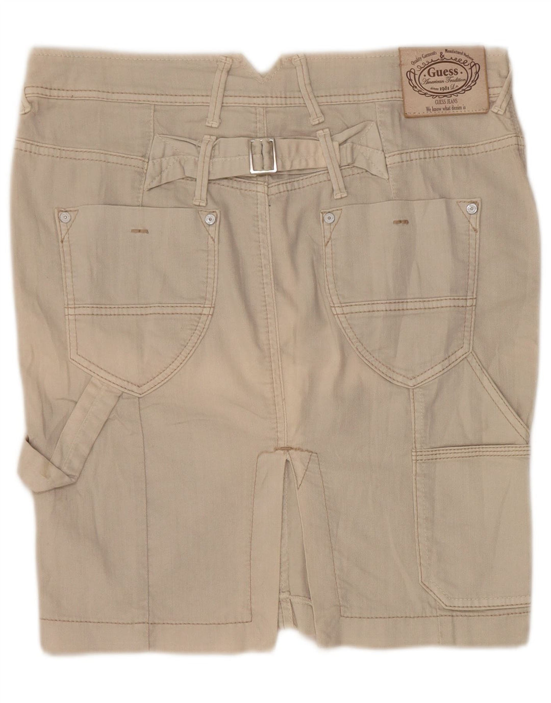 Guess Dame Denim Cargo Nederdel W28 Medium Beige Bomuld