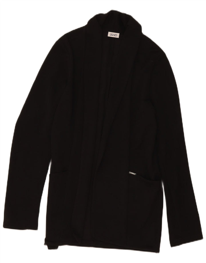 Liu Jo Womens Open Cardigan Sweater IT 42 Medium Black Polyester