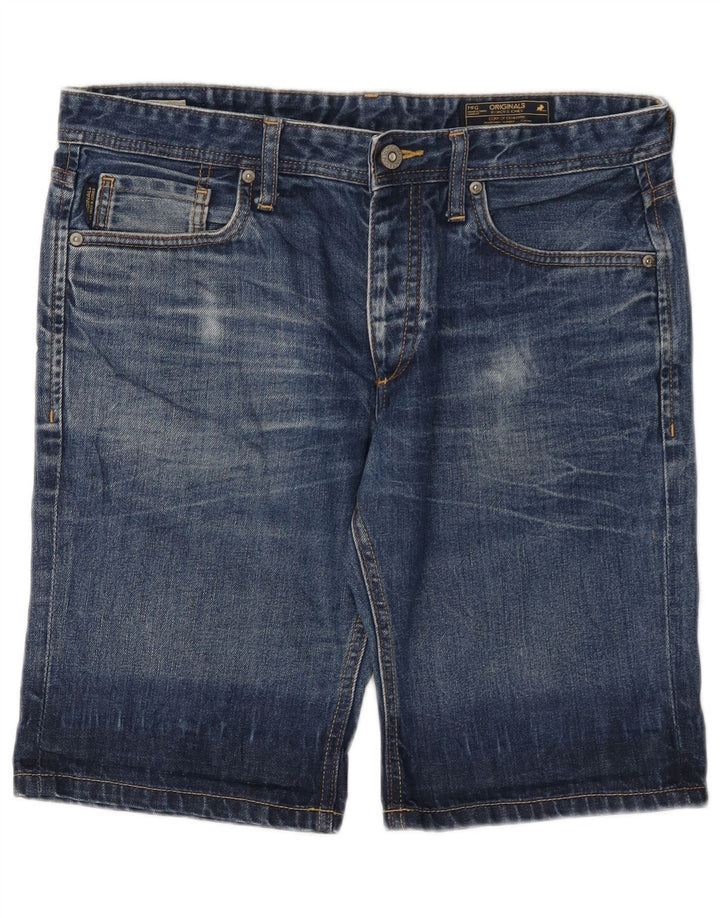 Jack & Jones denimshorts til mænd store W34 blå bomuld
